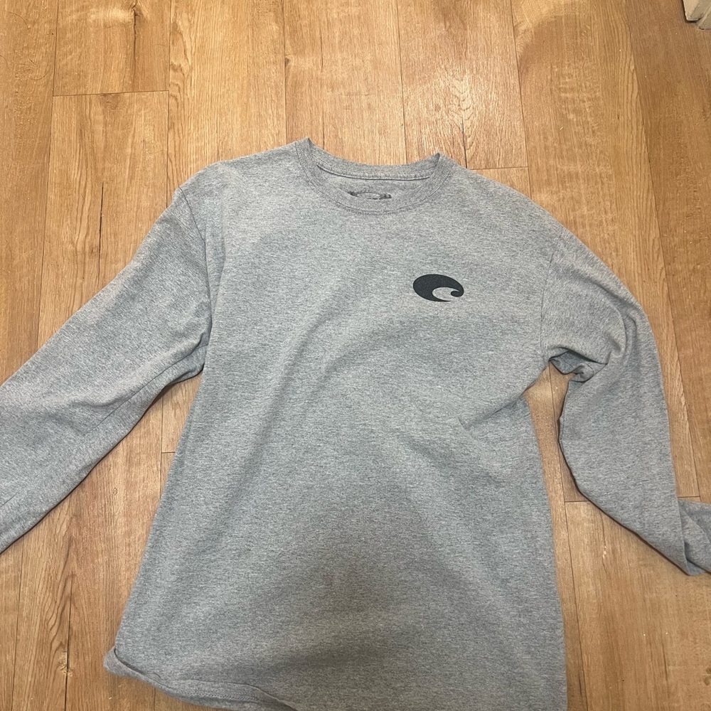 Gray Long Sleeve Shirt with Logo